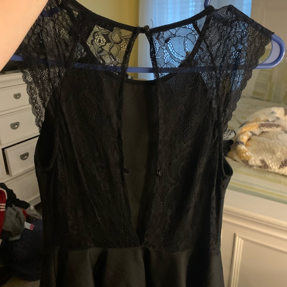 Black lace flare out top